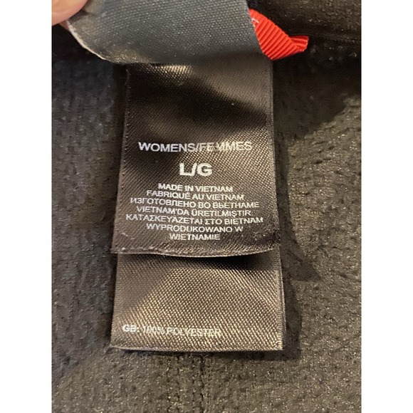 North Face full Zip Micro Fleece jacket womens large black Shell Hooded Logo - Picture 5 of 12